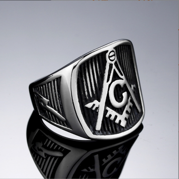 Retro Masonic Symbol Fashion Statement Ring